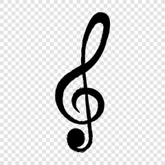 Fototapeta premium icon of music note clef on white background 