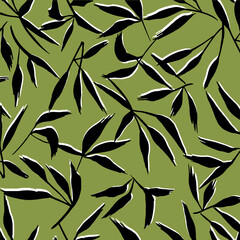 Leaves seamless pattern. Modern design for paper, fabric and decor. 