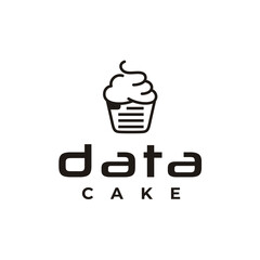 Minimalist cupcake with Sheet paper logo design