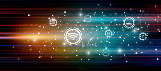 Obraz premium Digital Abstract technology background,2d illustration