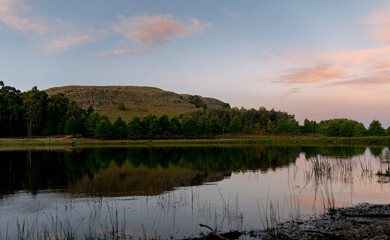 Reflection of mountain on lake South Africa