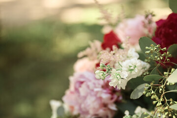 close up. beautiful wedding bouquet of flowers
