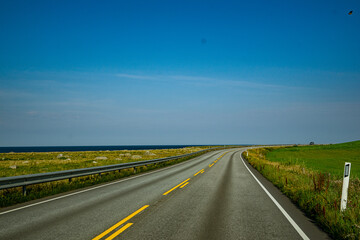 Fototapeta premium Street at the coastline in Norway