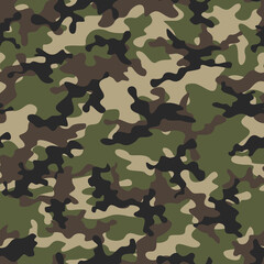 Fototapeta premium Camouflage classic vector pattern army texture. Ornament