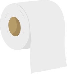 Vector emoticon illustration of a toilet paper