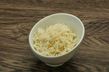 Steamed basmati rice in the bowl