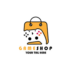 game shop logo color vector illustration design