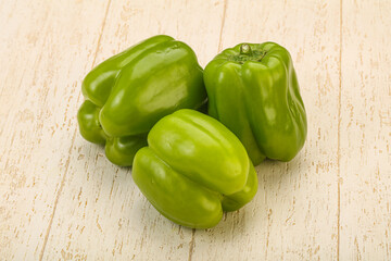 Green sweet bell pepper heap