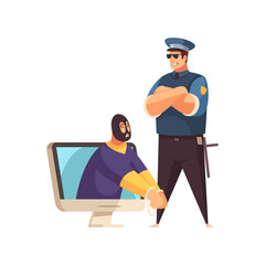 Arrested Hacker Police Composition