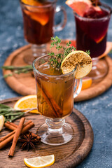 hot cocktail mulled wine hot sangria with lemon