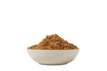 Mix spices in a bowl isolated on white.