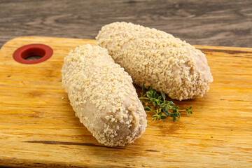 Raw chicken cutlet for roast
