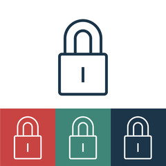 Linear vector icon with padlock