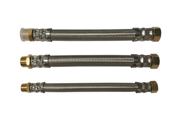Flexible connector  for water piping work systems and isolated on white background.