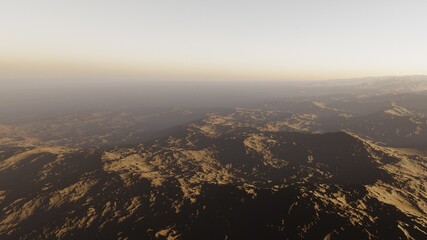 alien planet in space, science fiction landscape, 3d render