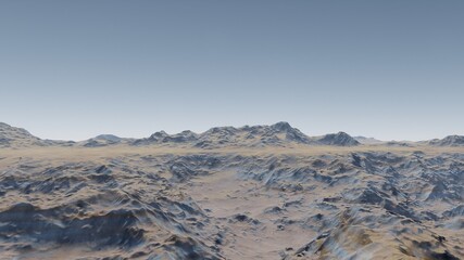 alien planet in space, science fiction landscape, 3d render