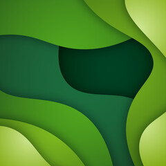 3D abstract background and paper cut shapes, vector illustration