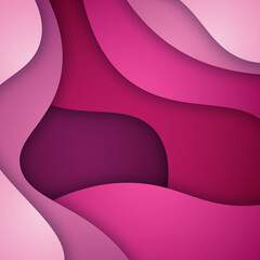 3D abstract background and paper cut shapes, vector illustration