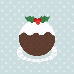 Christmas Pudding Decorative vector poster