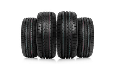 Car tires abstract background isolated on white © Denis Rozhnovsky