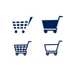 Shopping cart icon set isolated 