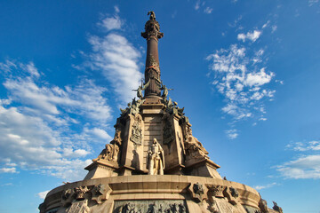 Fototapeta na wymiar Column with statue of Columbus in Barcelona, Spain