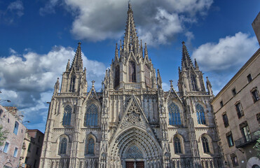 Fototapeta na wymiar Cathedral of Barcelona in Spain