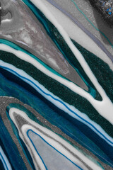sapphire and emerald resin geode commissioned original art work 