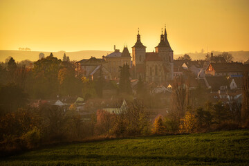 Fototapeta premium Historic city Kourim. From the 13th to the 16th century, Kourim was one of the most important towns in Bohemia. Kourim has retained its antique look, for which it is now sought out by tourists.