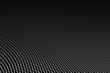 Abstract zig zag lines striped texture on black background.