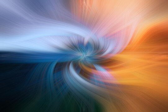 Remolino de colores en azul y naranja