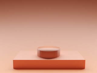 Abstract orange background with concept geometric figure and blank space