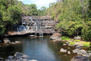 Fototapeta na wymiar tad xay waterfall in the phou khao khouay park in laos 