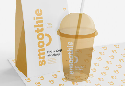 Smoothie and Packaging Mockup