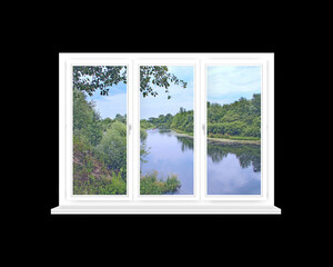 panoramic window with view to the river