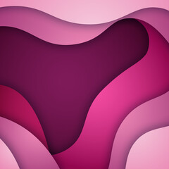 3D abstract background and paper cut shapes, vector illustration