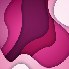 3D abstract background and paper cut shapes, vector illustration