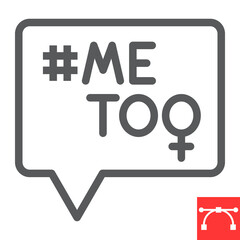 Me too line icon, sexism and feminism, me too sign vector graphics, editable stroke linear icon, eps 10.