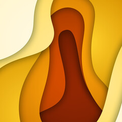 3D abstract background and paper cut shapes, vector illustration