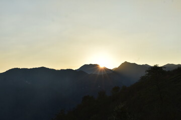 sunset in the mountains