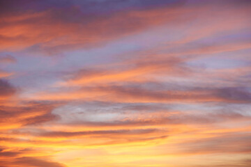 Sky full of clouds of different colors