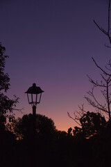 Lamppost, turned off at dusk