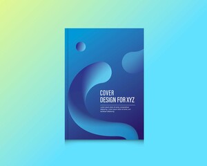 Fototapeta premium Abstract blue fluid gradient Book/magazine cover design