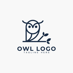 Modern owl logo icon concept vector illustration.