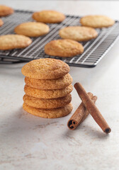 Fototapeta na wymiar Classic Snickerdoodle Cookies on a Marble Kitchen Countertop