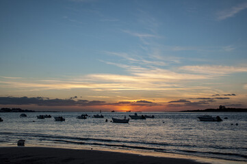 Atardecer en la desembocadura del río Guadalquivir. Bonanza, Cádiz, Andalucía, España