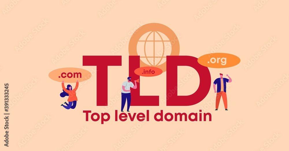 Fototapete tld top level domain. organization of site and web management applications security digital privacy 