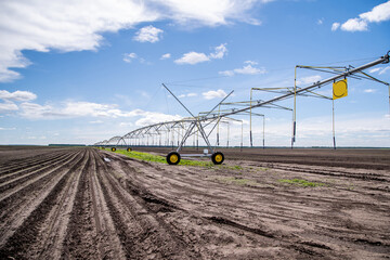 fields with an irrigation system