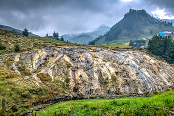 Guaranda, Bolivar province, Ecuador / November 2013: Salt mines in the middle of the Ecuadorian...