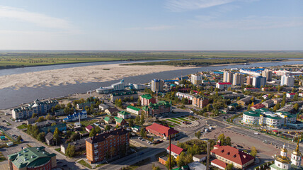 Obraz premium view of the city streets from above